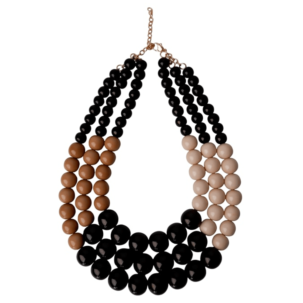 Chunky black store bead necklace